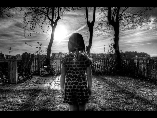 Little Girl - thinking alone