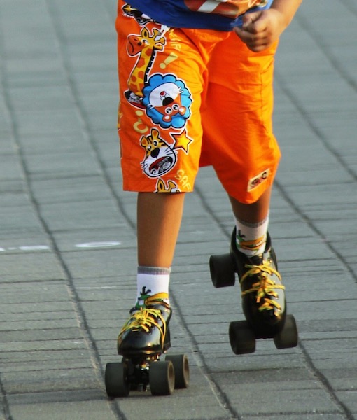 Practice makes Perfect. Little Boy Skating