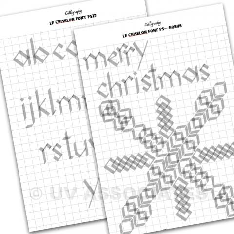 Sample Includes a bonus Christmas Greeting with a Snowflake! That's created entirely with Chiseled Strokes. Kids will enjoy creating their own huge snowflake with strokes they've learned